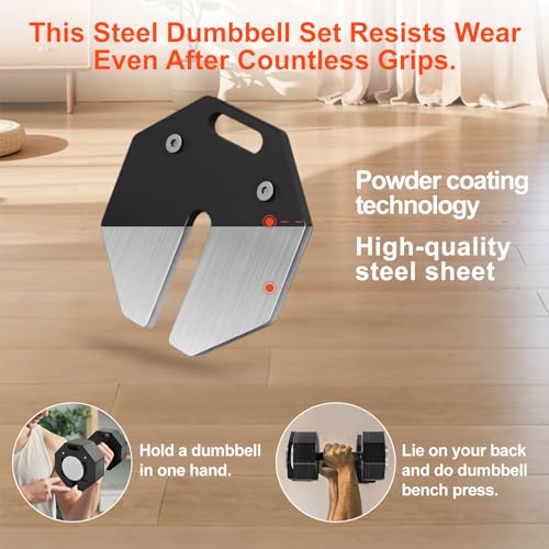 Image of Adjustable Dumbbell Sets 50 /80 /90LBSX2 Durable Steel Build, Free Weights Dumbbells Set with Barbell /Kettlebell Handle with Srew Sets 3-in-1 Multifunctional Dumbbell Fitness Exercises for Home Gym Suitable Men /Women 50 /80 /90LBX2