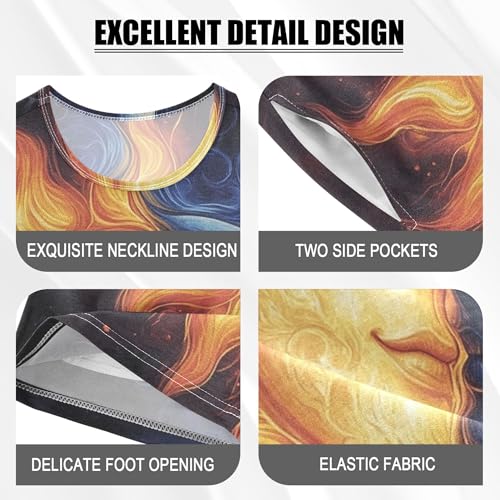 Sun and Moon Magic Boho Summer Pajamas Set 2 Piece Short Sleeve Cotton Sleepwear4