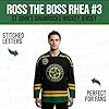 Ross The Boss Rhea #3 St John’s Shamrocks Hockey Jersey – Goon-Inspired Throwback, Stitched Letters, Sizes S–5XL, Black, L #3