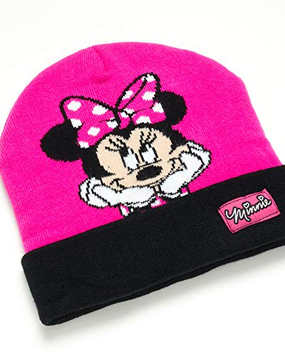 Disney Girls Minnie Mouse and Vampirina Winter Hat and 2 Pair Mitten or Glove Set (Toddler/Little Girl), Size Age 2-4, Reversible Minnie Mittens 2-43