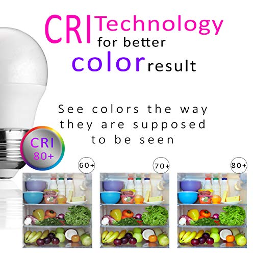 Refrigerator Light Bulb Led - Smd A15 4W 40Watt Equivalent - Waterproof E26 Base - 5000K Daylight White - 360 Lumen - Energy Saving – 4W Led Appliance Bulb - Replacement Bulbs - 2 Pack #TOP5