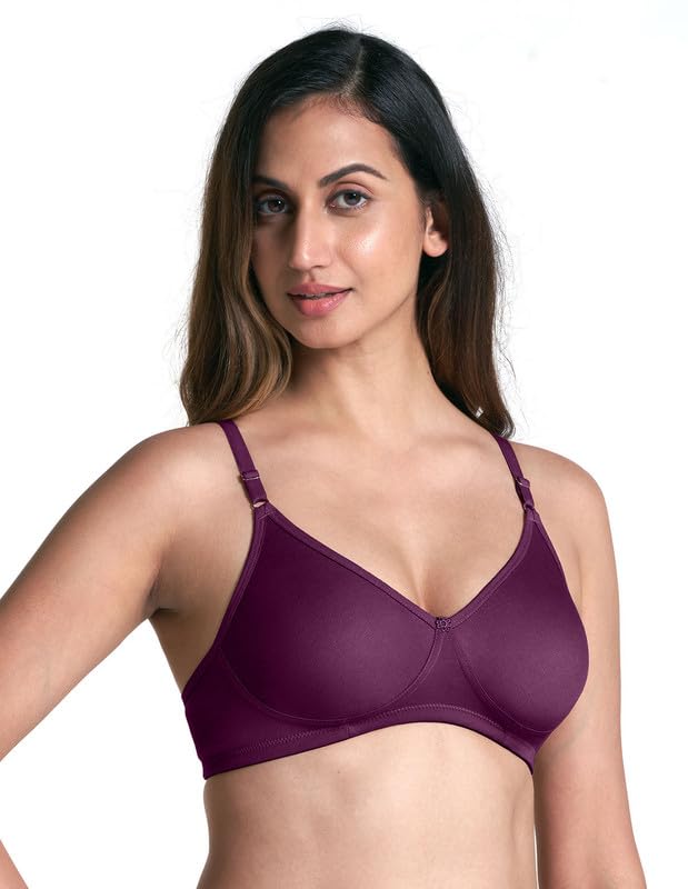 Image of BLOSSOM Women's Everyday T-Shirt Bra with Molded Cups,Non Padded and Non Wired,Cotton-Polyester Fabric -Perfect for Uniforms and Casual Wears Lara