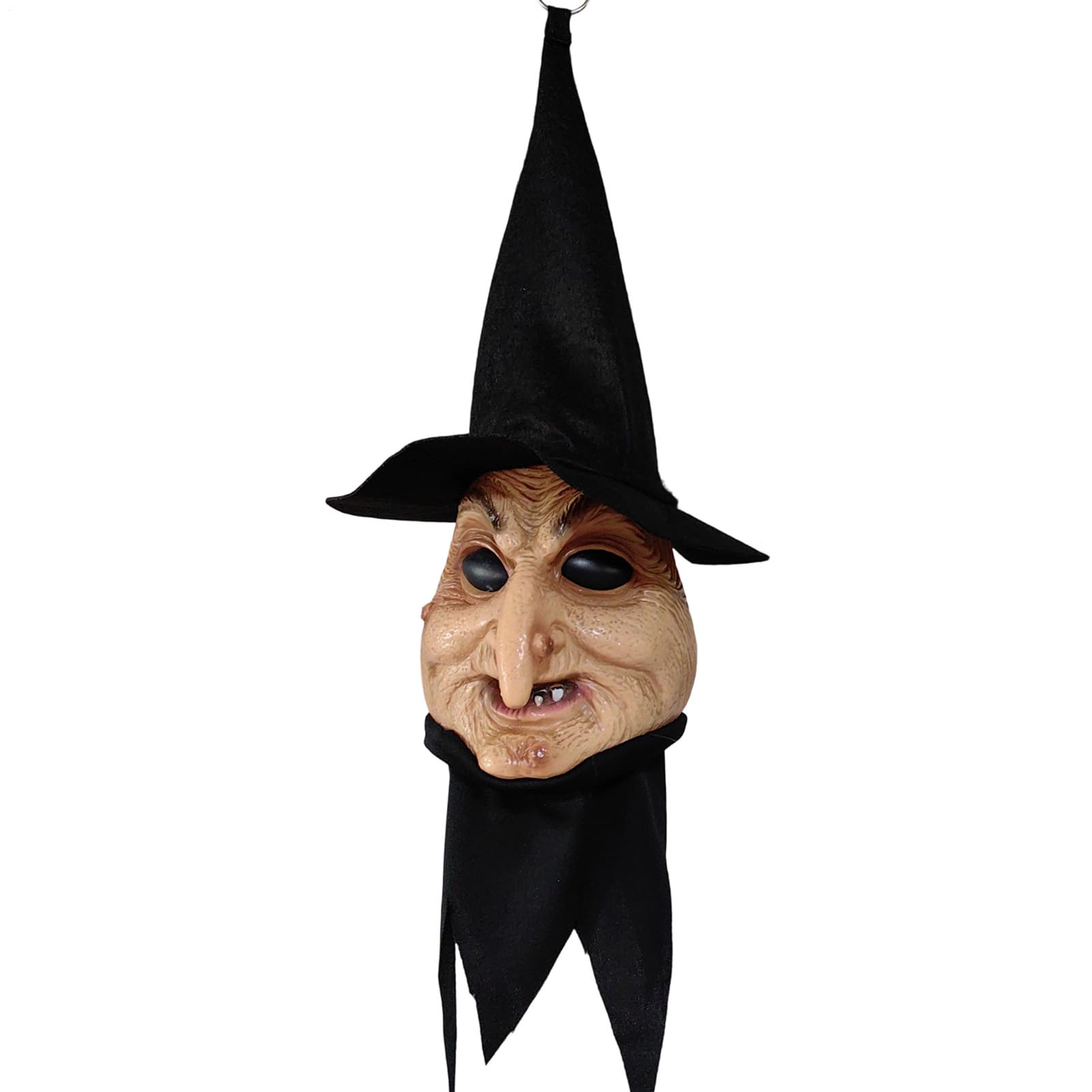 Migająca dekoracja czarownicy na Halloween, podświetlana upiorna ozdoba z dźwiękiem, straszny rekwizyt do nawiedzonego domu, ogrodu, sceny, budki fotograficznej, dowcipu, ekspozycji podwórka, 50 x 18