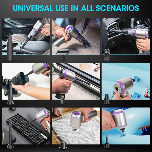 Handstaubsauger Akku, 20000PA Handstaubsauger Kabellos mit Bürstenloser Motor, 4-in-1 Autostaubsauger Akku Testsieger, 3-Gang 200000 U/min Mini Staubsauger für Auto, Küche, Büro, PC, Sofa, Tierhaare