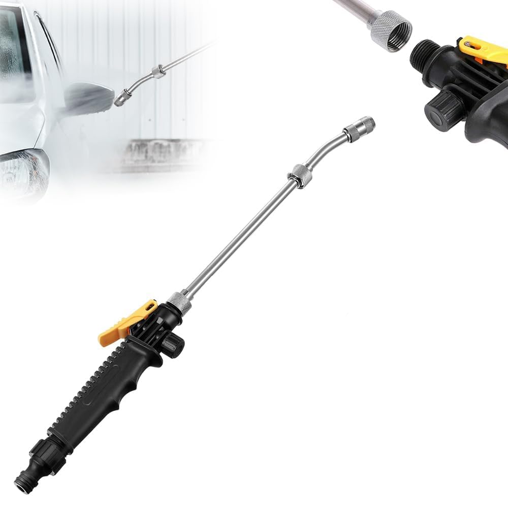 2-In-1 High Pressure Washer,Stainless Steel High Pressure Washer,Portable Pressure Washer,Adjustable Water Flow Mode,Suitable for Car Washing, Garden Watering and Outdoor Cleaning ﻿ (48cm)
