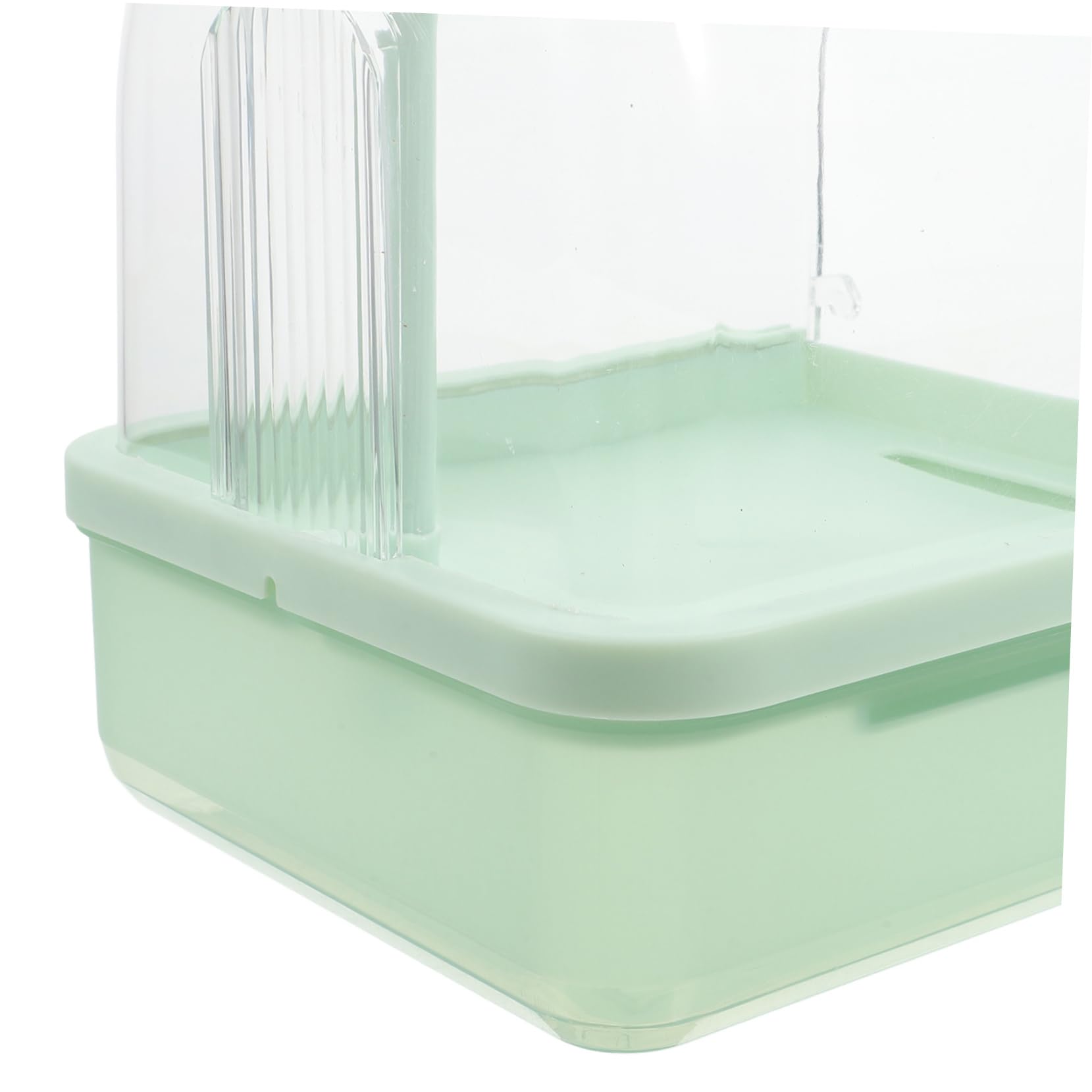 Sosoport Bañera Automática para Pájaros con Grifo Giratorio 180° | Bandeja Externa de Abs Verde Claro, para Loros y Cotorras, Uso Interior y Rutina de Cuidado