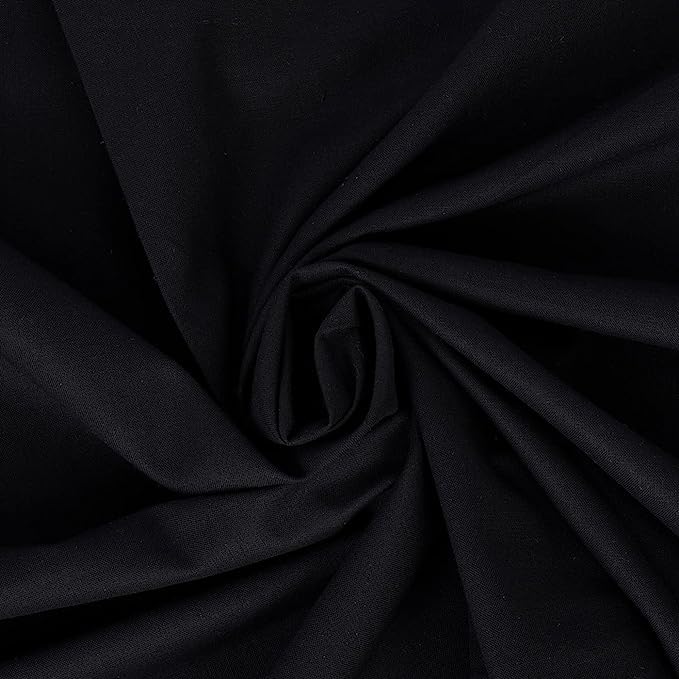 Black Calico Fabric by The Metre UK - 58 Inches / 147.5 cm Wide, 1 Metre - Image 2
