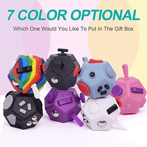 Image of UOOEFUN Mini Fidget Toys, Cool Black 12 Sided Fidget Cube for Kids Adults with Anxiety ADHD Autism and Relief Stress (Pure Black)