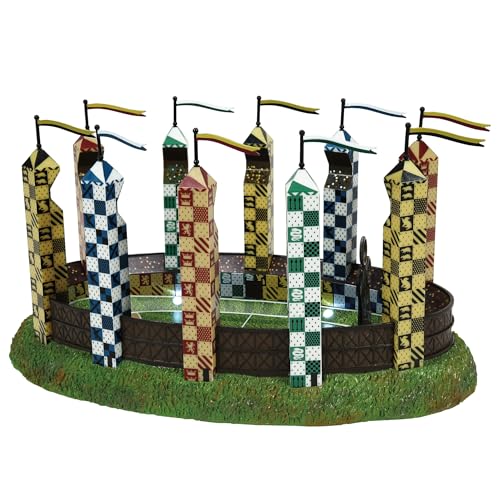 Image of Department 56 Harry Potter Village Accessories The Quidditch Pitch Lit Figurine, 5.63 Inch, Multicolor