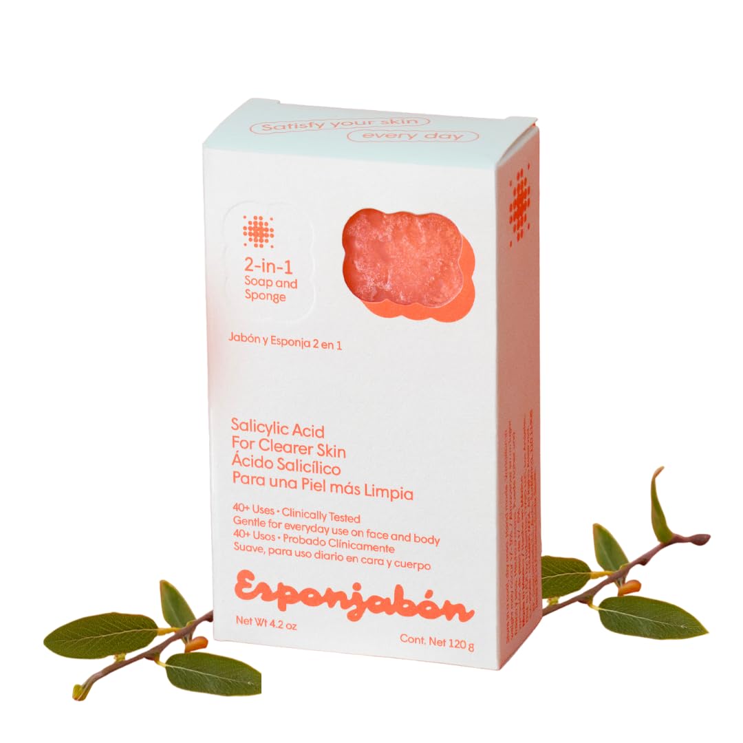 T.Taio Esponjabon Pore-Cleansing Soap Sponge - Cleansing Shower Scrubber - Cleaning Bath Wash Scrub - Oil Removal - Massage & Lather Foot, Elbow, & Face - Bathroom Accessories