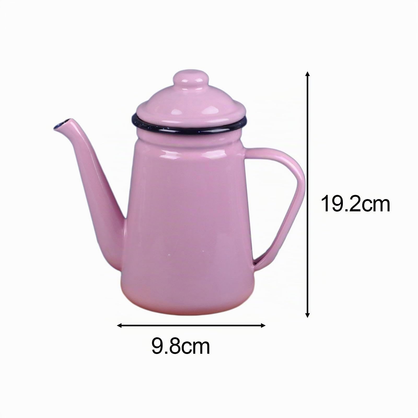 Gralara Hervidor de té esmaltado, tetera de estufa, hervidor de agua, 1,1 L, hervidor de café para cocina restaurante, Rosa