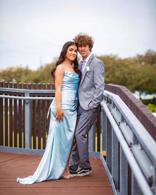 Image of Satin Bridesmaid Dress for Women 2025 Spaghetti Straps Mermaid Prom Dresses with Slit Evening Dresses KN003