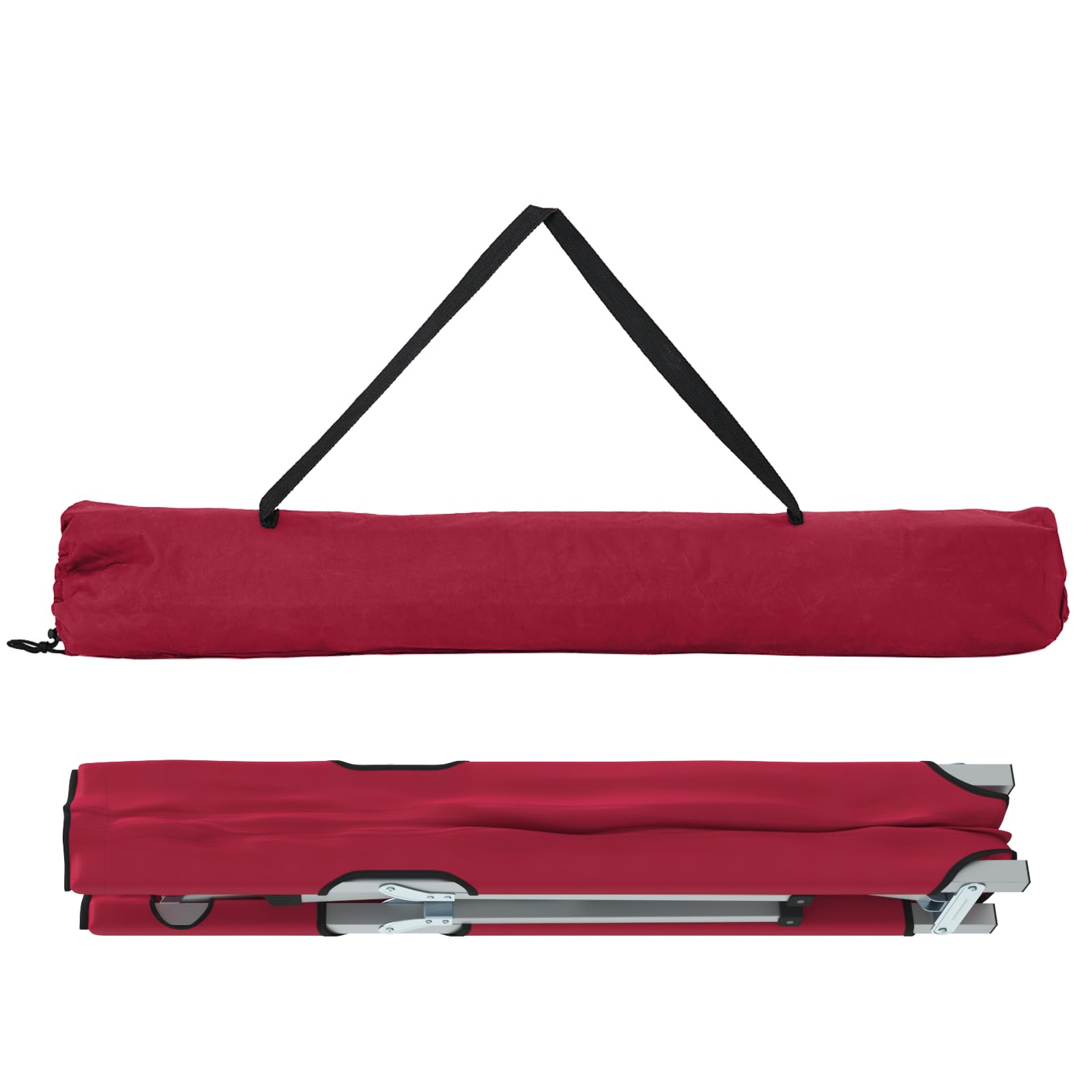 SKM Klappbett für Camping Rot Metall und Stoff Standard Faltbar,Sportartikel,Outdoor-Aktivitäten,Camping & Wandern,Camping-Möbel,Feldbetten,Rot,6.91KG,42003118