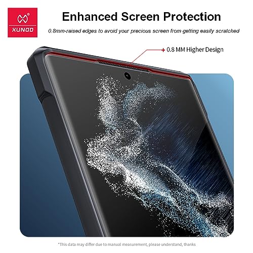 Image of PRITO Samsung Galaxy S22Ultra Clear Case-Clear Beatle Slim Phone Case With Hard Pc Back,Soft Tpu Edges,Hinge,Non-Yellowing,Shockproof Protective Cover For S22Ultra (S22 Ultra)
