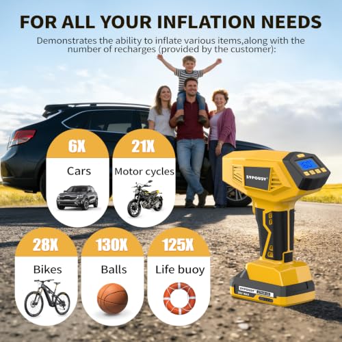 Image of Upgraded Tire Inflator Portable Air Compressor 160 PSI 4X Fast Air Pump