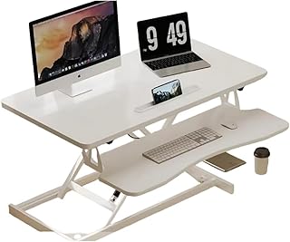 Slystar Standing Desk, Tabletop Type, Elevating Desk, Height Adjustable, Desktop for Computers, Sitting Position, Standing, Load Capacity 66.1 lbs 30 kg, Multi-functional Table, Office Work Table A