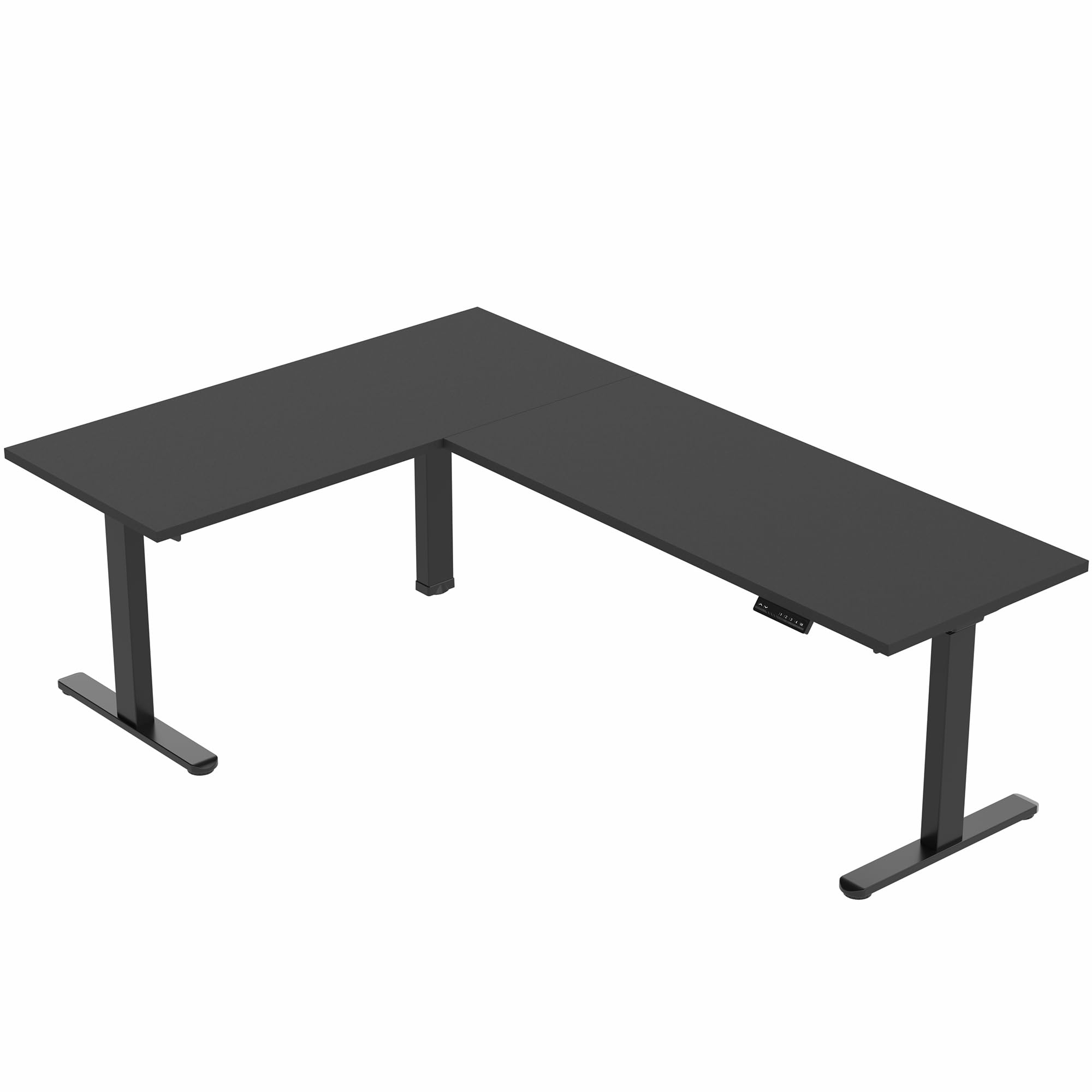 VIVO Electric Height Adjustable 84 x 71 inch Corner Memory Stand Up Desk 2 Black Solid Square Corner — view 9