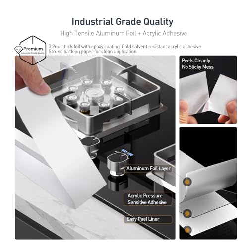 Image of Aluminum Foil Tape, 1.8 inch x 164Ft, Black | 3.94mil, Heat & UV Resistant, Waterproof for Ductwork Sealing, Dryer Vent, HVAC Air Insulation, Metal Repairs Patching
