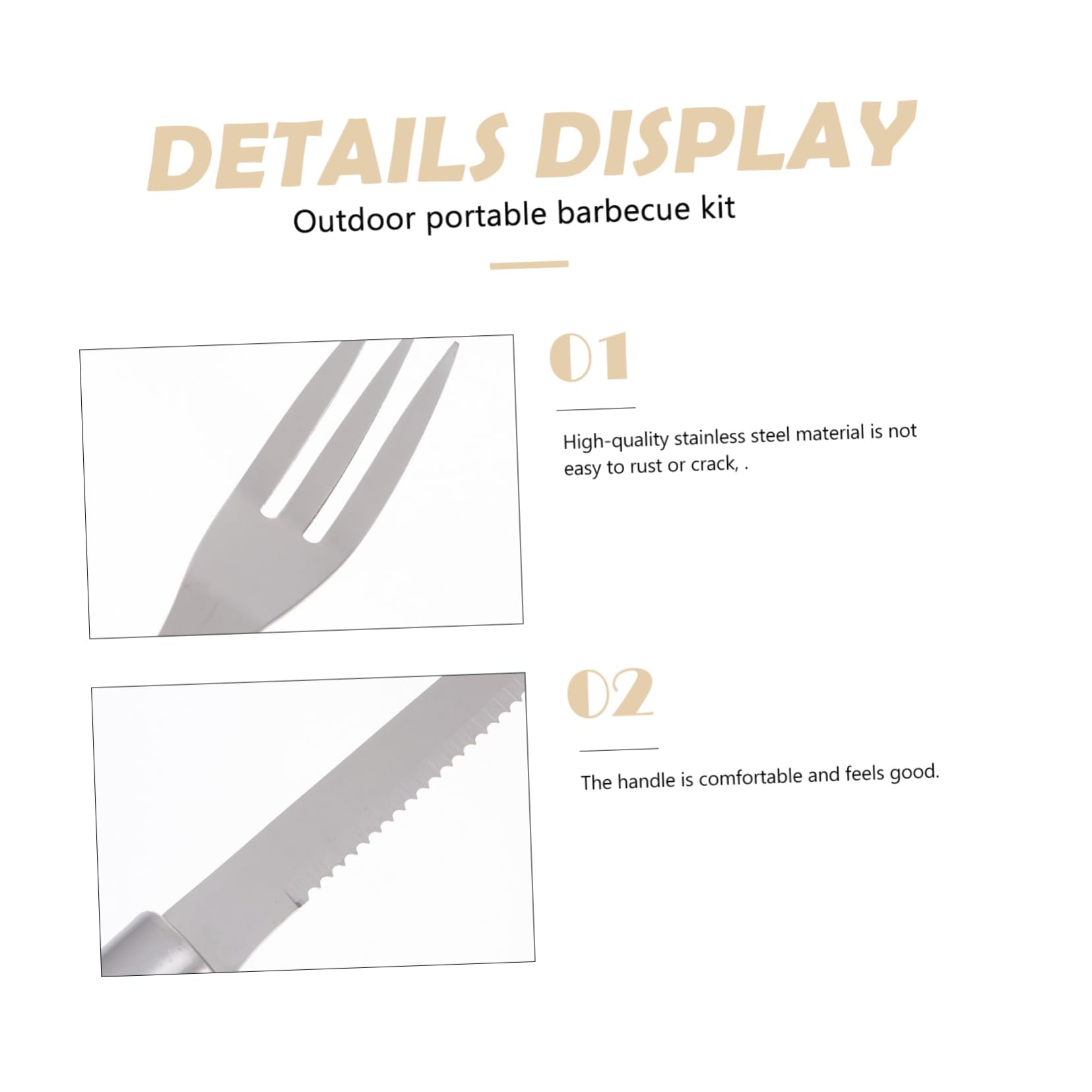 Didiseaon Strumenti Barbecue in Acciaio Inox Accessori Grigliata Esterna Utensili Barbecue Portatili Per Picnic Campeggio