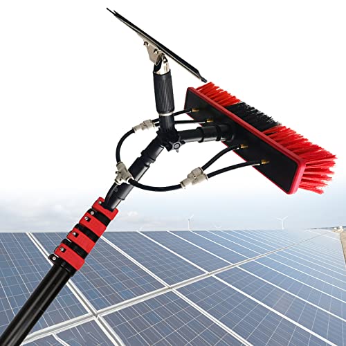 Cepillo de Limpieza telescópico con hidrolimpiador, Cepillo rociador de Agua Multiusos para Limpiar Paneles solares de Ventanas, Equipo de Limpieza de Paneles solares de 3,6 m a 10,8 m, herr