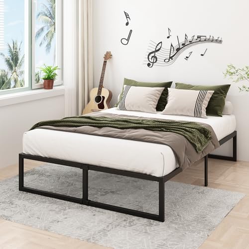 14-Inch-Queen-Bed-Frame-Heavy-Duty-Steel-Slat-Support-Metal-Platform-Bed-Frame-Queen-Size-No-Box-Spring-Needed-Easy-Assembly-Black