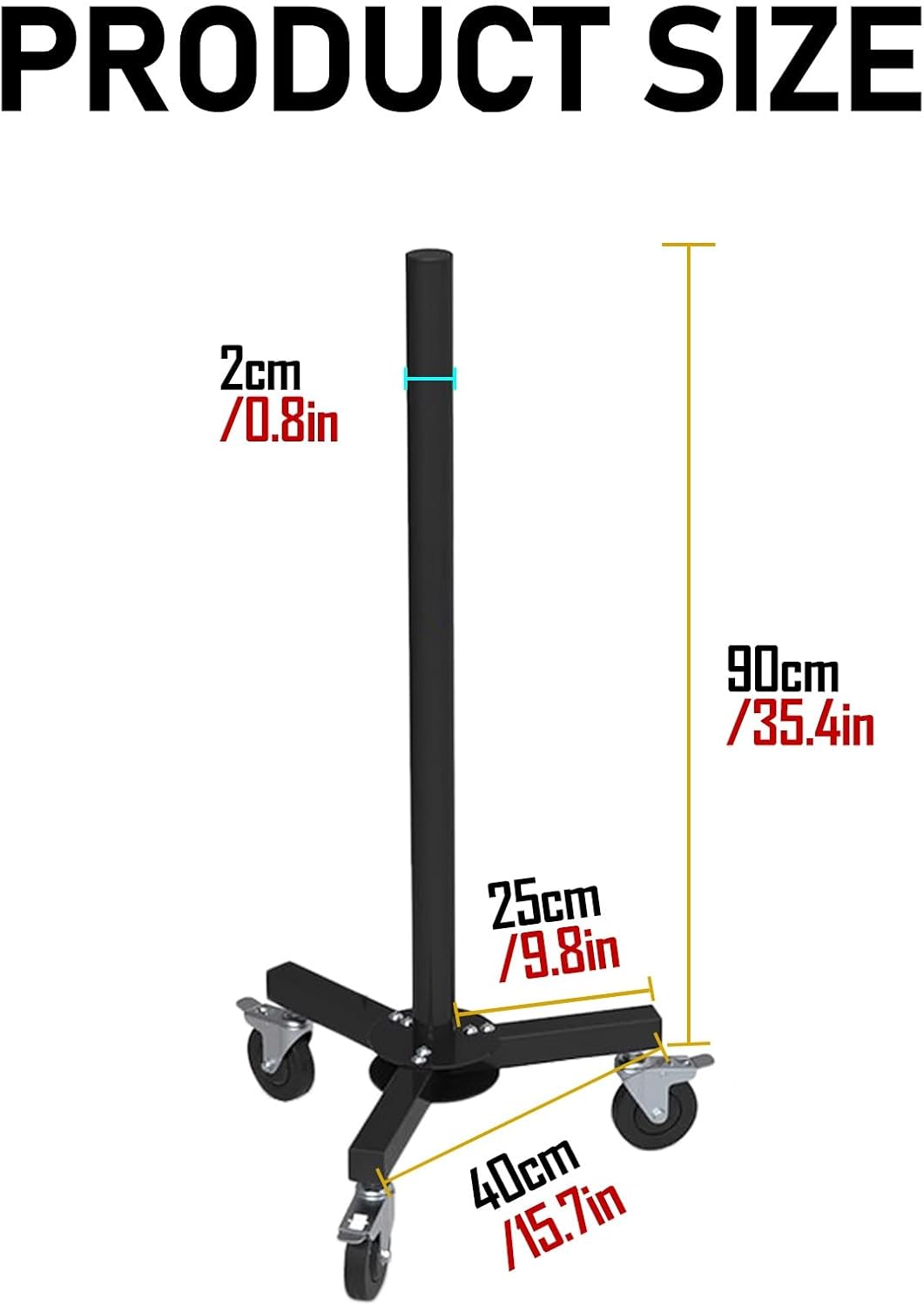 Movable Weight Plate Rack with Wheel-1.9/0.8in Calibre, Vertical Bumper Plate Organizer for Man Woman Fitness, Strength Training Weight Tree for Stack Plates