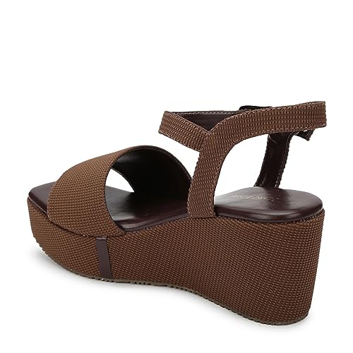 Image of Marc Loire Women's Fashion Square Toe Buckle Straps Wedge Heels