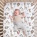The Peanutshell 4 Piece Organic Cotton Baby Crib Bedding Set for Boys & Girls - Newborn, Infant & Toddler Nursery Bed Set Decor with Two Crib Sheets, Dust Ruffle Comforter - Safari Serenity