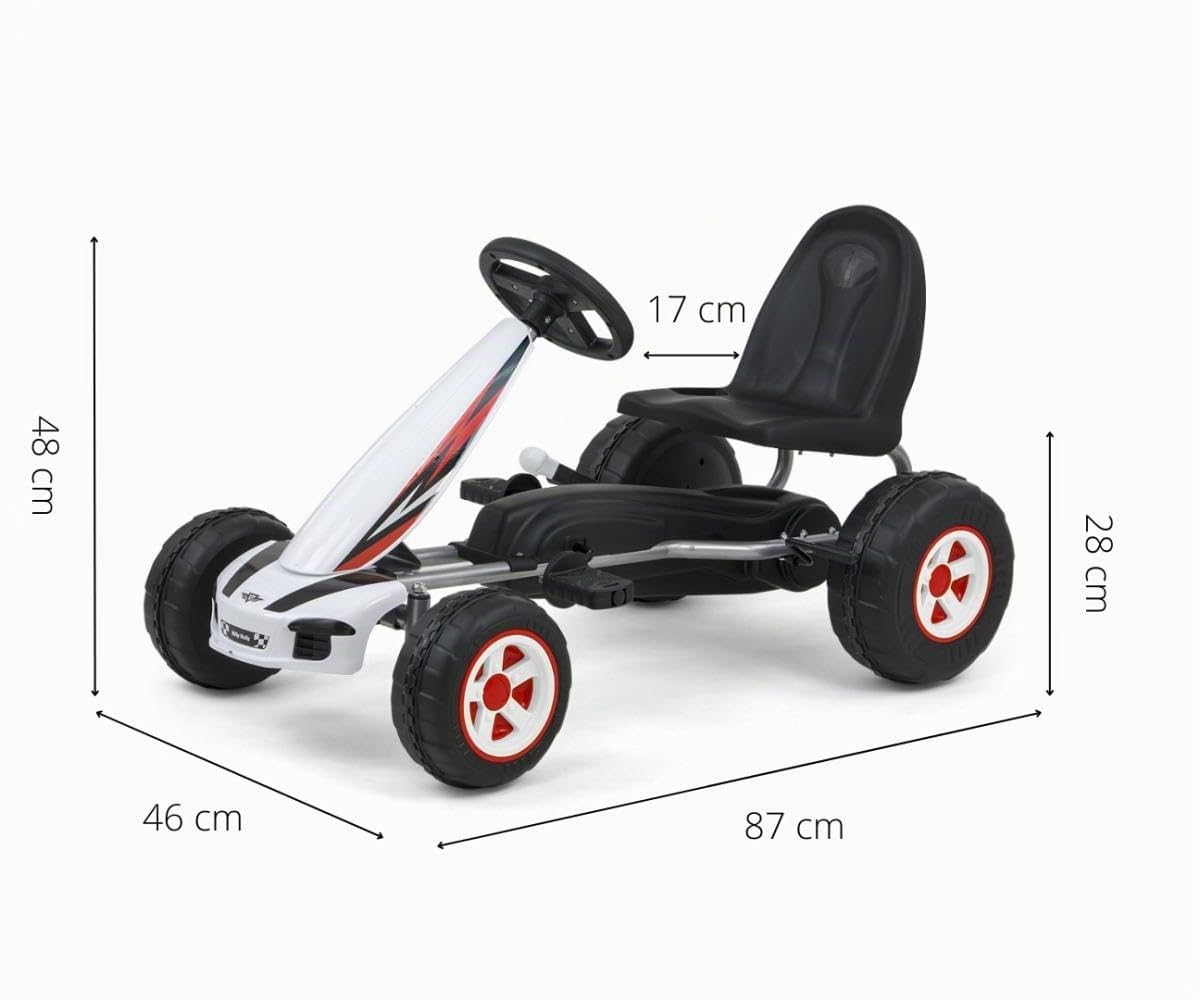 Milly Mally Pedal de Cart tobogán Viper, Blanco, 5901761125856