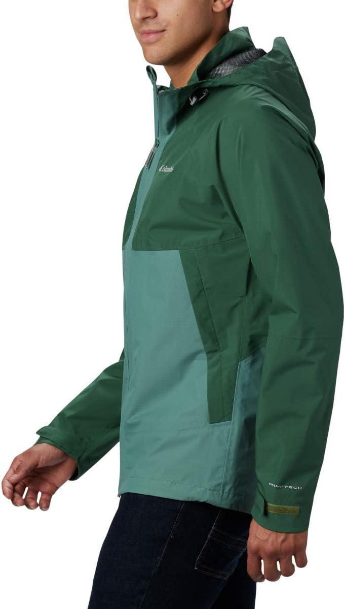 Columbia Men's Evolution Valley Rain Jacket Thyme Green/Rain Forest Medium