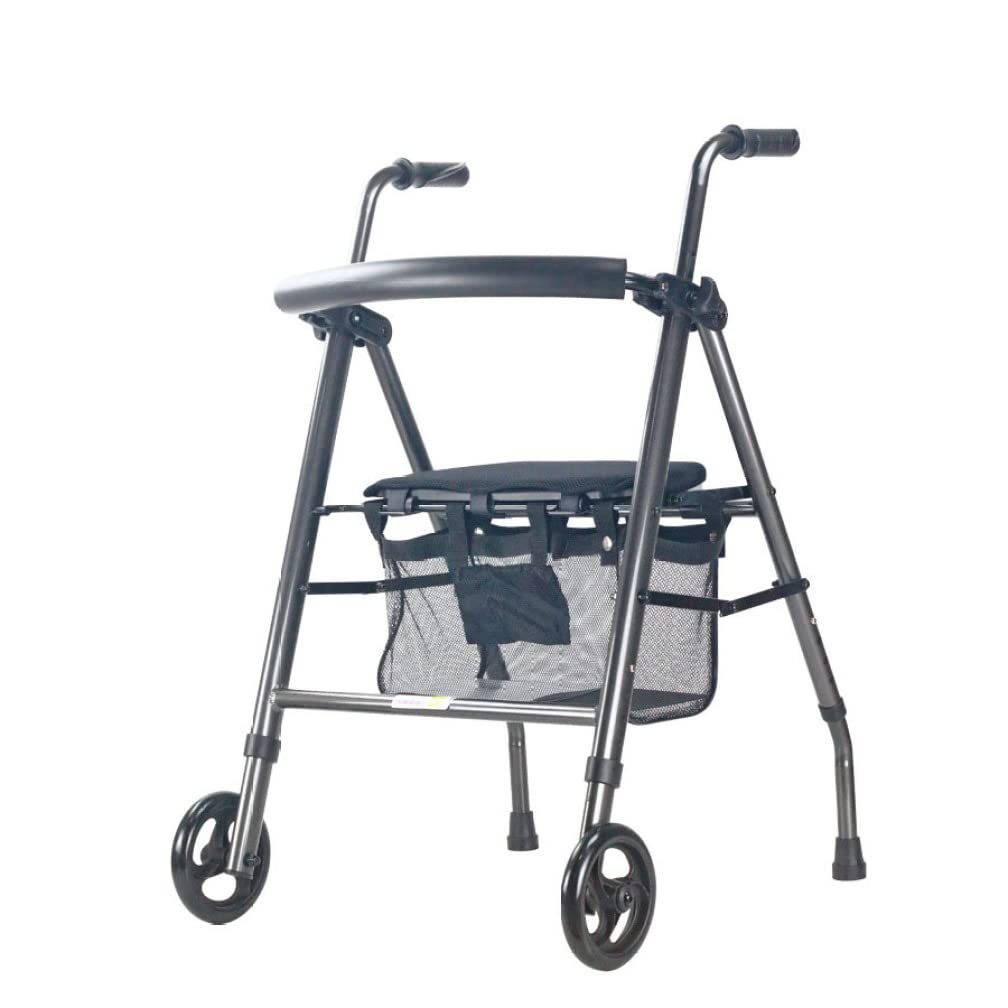 NOBRIM Walkers składane łożysko nośne ze stopu aluminium regulacja wysokości chodzik dla seniorów rehabilitacyjny wózek na zakupy