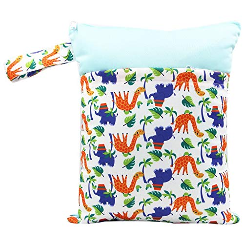 Impermeable reutilizable portátil pañales bolsa húmeda con bolsillo con cremallera de almacenamiento bolsa de viaje organizador para bebés bebés