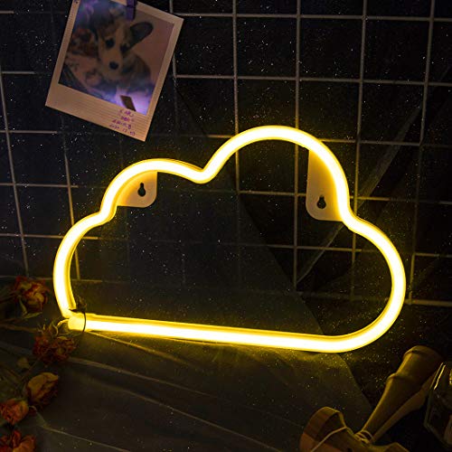 Venforze Neonschilder Wolke Neonlichter Blau Neonlicht Schilder für Schlafzimmer Wände Neon Nachtlichter für Kinder LED Neonschilder Batterie/USB Neonlicht Wolke Neonlicht Schilder für Party (Rosa) Cover