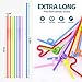 SONGNASS 100PCS Flexible Plastic Straws, Colorful Disposable Bendy Party Fancy Straws12.8inch Extra Long Straws Party Decorations