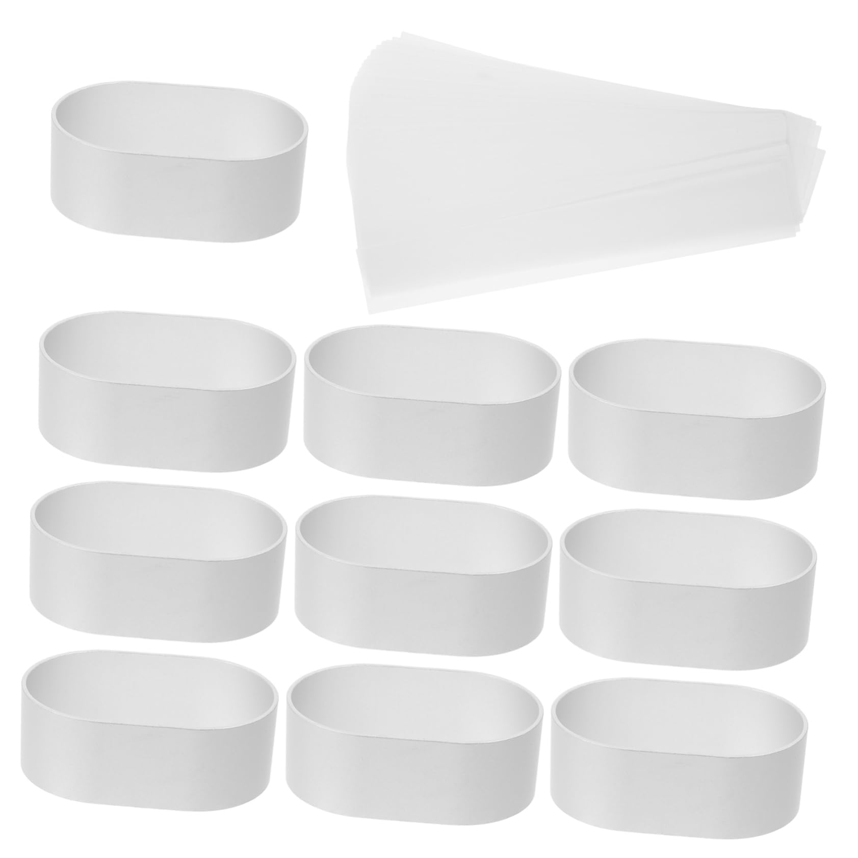 FUNOMOCYA 1set Oval Cake Molds with Non-stick Baking Papers for Home Baking Easy Release Design for Cheesecakes and Desserts