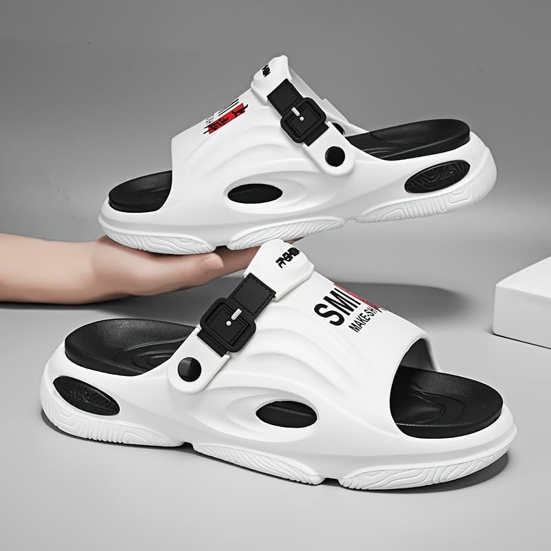 Men's Trendy Street Style Chunky Slippers Sandals, Comfy Non Slip Casual Durable Soft Sole EVA Slides, Men's Sandals3