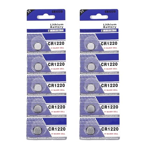 Pilas de botón CR1220 convenientemente portátiles para viajes, tamaños compactos y batería ligera de fácil instalación