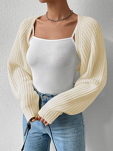 Image of Verdusa Women's Y2k Cropped Cardigan Sweaters Lightweight Knit Open Front Bolero Shrugs Spring Fall Outfits