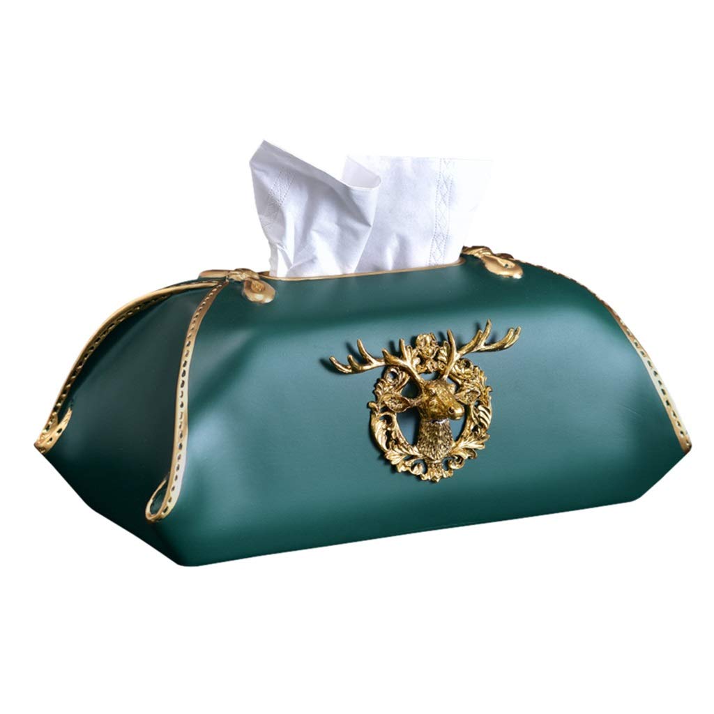 tissues box， Creative Tissue Box Living Room Household Storage Office Desktop Decoration Simple(Green)