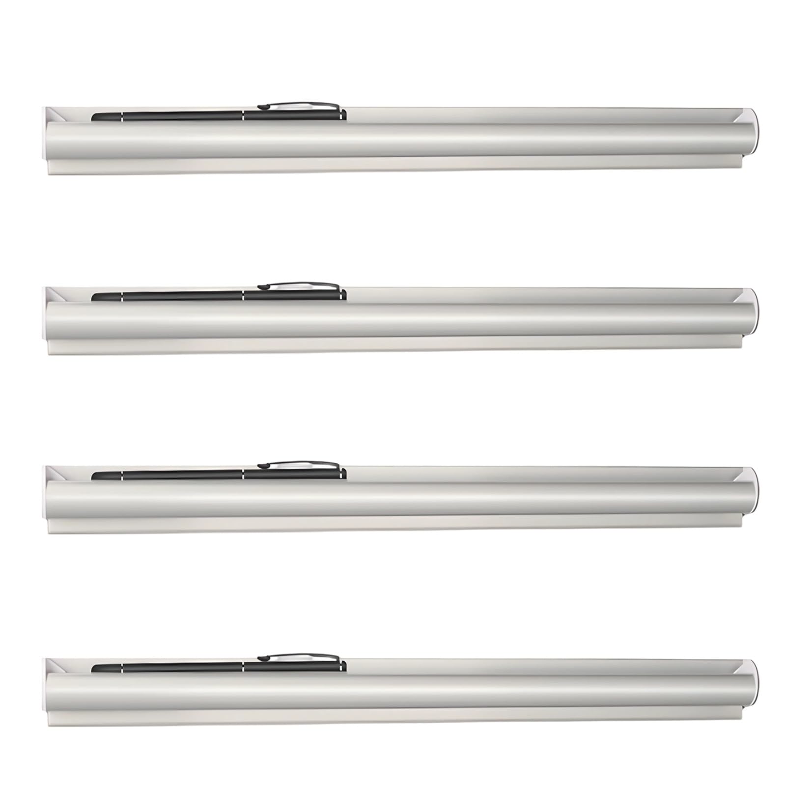 4 soportes de aluminio para recibos de cocina, 50 cm, con soporte para bolígrafo, no requiere taladrar