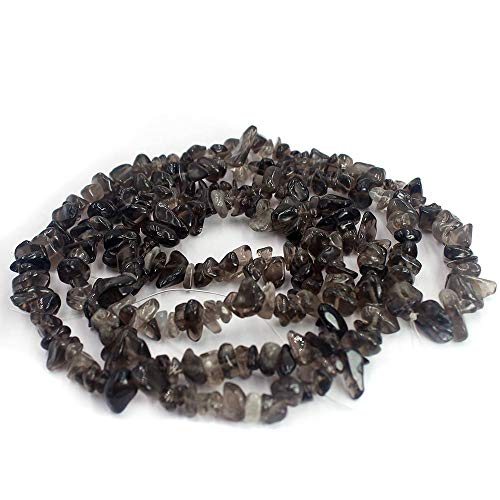 SR BGSJ Jewelry Making 6-8mm Gemstone Amethyst Ametrine Peridot Citrine Cherry Strawberry Smoky Black Rutilated Rose Crystal Rock Quartz Chips Beads Strand 34" (Smoky Quartz)