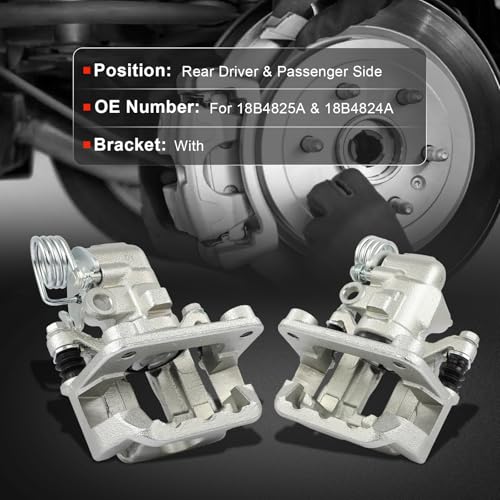 Image of cciyu Rear Left & Right Brake Calipers Assembly w /Bracket 18B4825A 18B4824A 1994 1995 1996 1997 1998 1999 2000 2001 2003 2004 For Ford For Mustang