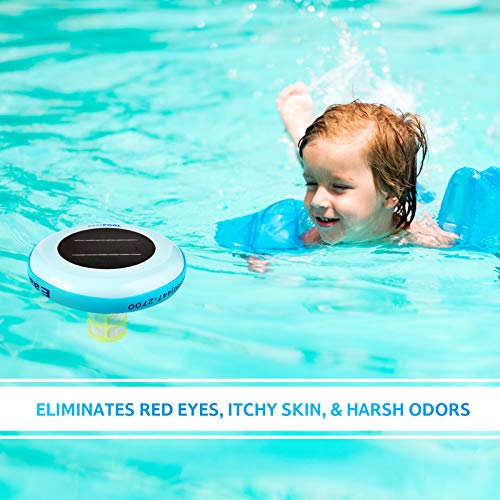 Eaazpool Solar Pool Ionizer | Up To 85% Less Chlorine | Pool Cleaning Device | Solar Chlorine Free Pool Purifier & Sanitizer | Longer-Lasting Anode | 1 Year Replacement Warranty | Up To 45,000 Gallons #TOP6