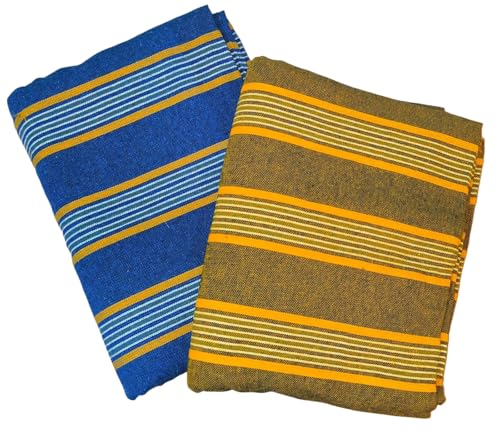 Image of Khadi Handloom Handmade 210TC Single Bed Sheet Cotton 7.5 * 5 feet Combo Pack of 2 Set of 2 Cotton bedsheet Single Bed Combo Offer (Combo-4)