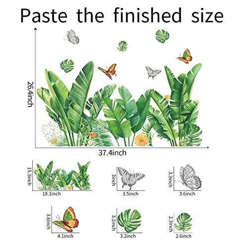 Tropical Plants Wall Stickers Palm Leaf Wall Decals Vinyl Peel And Stick Wallpaper For Bedroom Living Room Nursery And Office #TOP5
