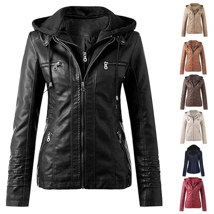 Blouson aviateur d'hiver for motarde en similicuir noir zippé 5XL