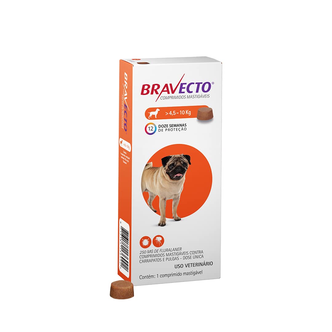 BRAVECTO CÃES 250MG - ANTIPULGAS E CARRAPATOS