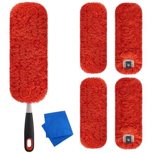 Nicemiya 4 Pack Microfiber Reusable Duster Refills Compatible with OXO Good Grips Microfiber Handle & MR.SIGA Lint Free Microfiber Duster Washable Dusters Refill for Cleaning (NOT Include Handle)