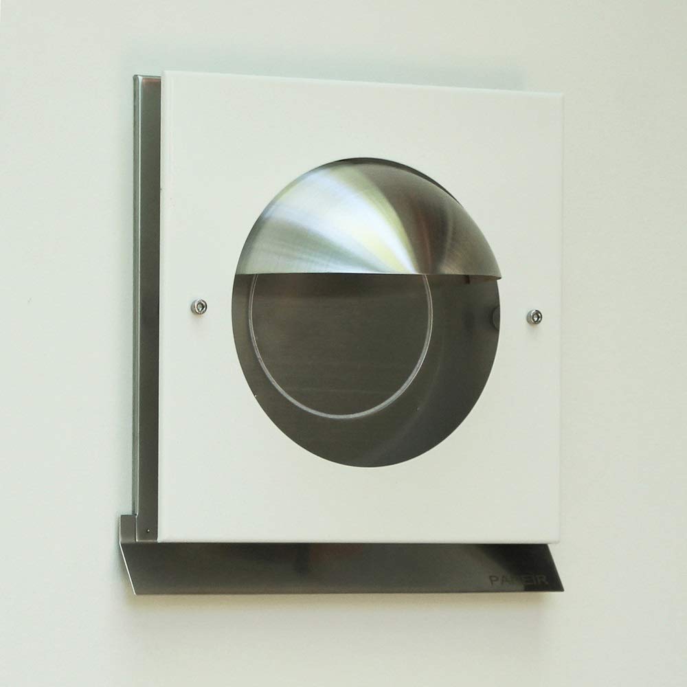 Premium Abluftgitter Überdruckgitter Wetterschutzgitter Küchenabluftgitter Dunstabzugsgitter Ablufthaube Edelstahl Außenwandgitter (125mm, Weiß RAL9010)