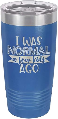 Miniatura 17 de I WAS NORMAL A FEW KIDS AGO BLACK Vaso de bebida de 20 oz con pajita Taza de viaje grabada con láser con citas divertidas Comparar con Yeti